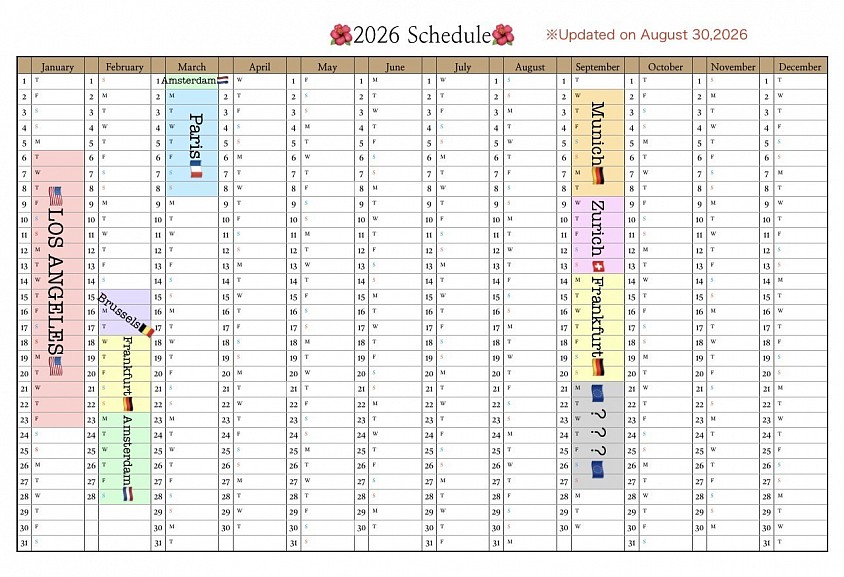 2026 schedule